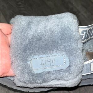 UGG Soft Gray Fluffy Sandals